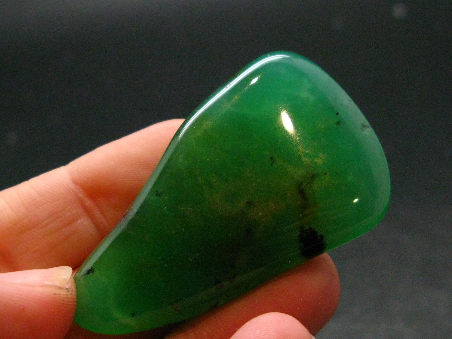 Rich Green Chrysoprase Polished Tumbled Stone From Australia - 2.0"