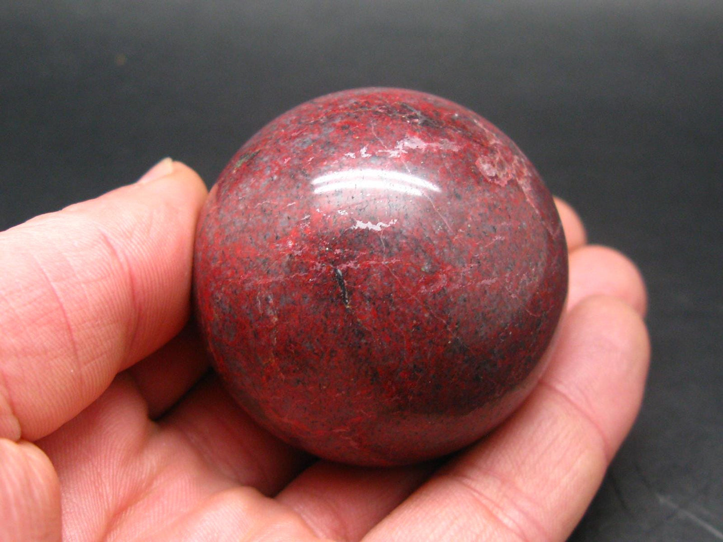 Large Cinnabar Ball Sphere from Spain - 176.6 Grams - 2.0"