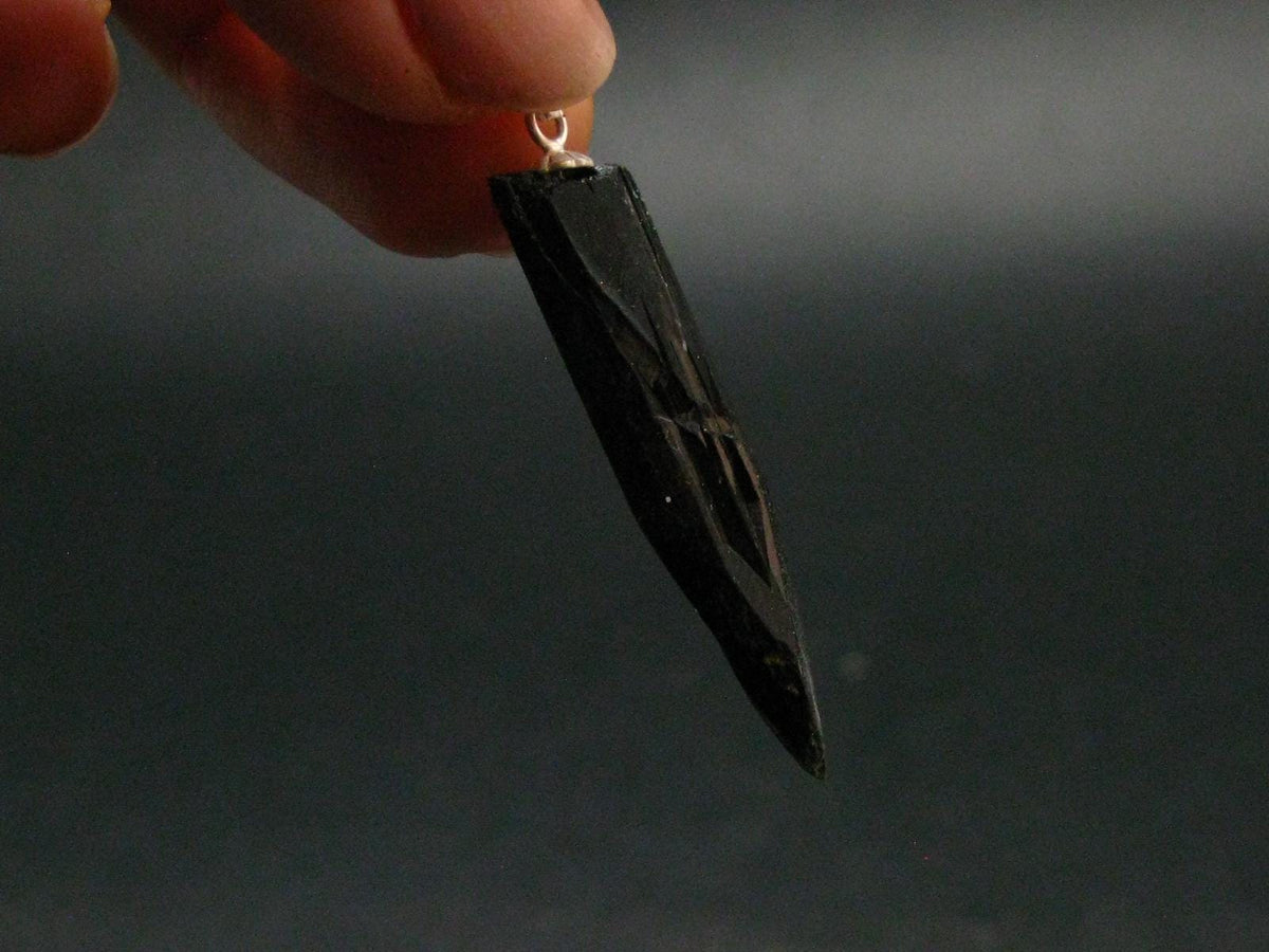 Aegirine Crystal Silver Pendant From Malawi - 1.6" - 2.88 Grams