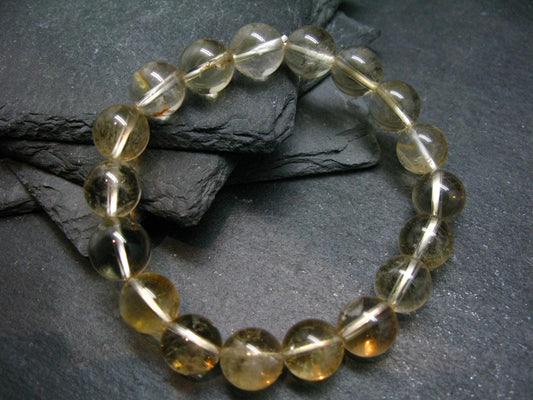 Citrine Genuine Unheated Bracelet ~ 7 Inches ~ 12mm Round Beads