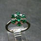 Emerald Faceted Silver Ring from Colombia - 2.89 Grams Total - Size 7