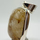 Golden Needle Inclusion Quartz Cushion Pendant – Natural Crystal in Sterling Silver