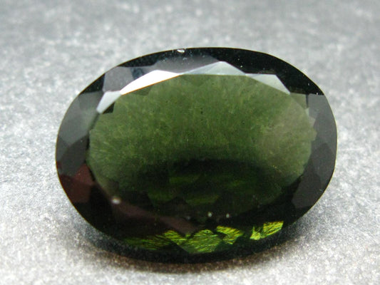 Moldavite Tektite Gem Cut Facetted Stone from Czech Republic - 19.50 Carats - 23x17mm