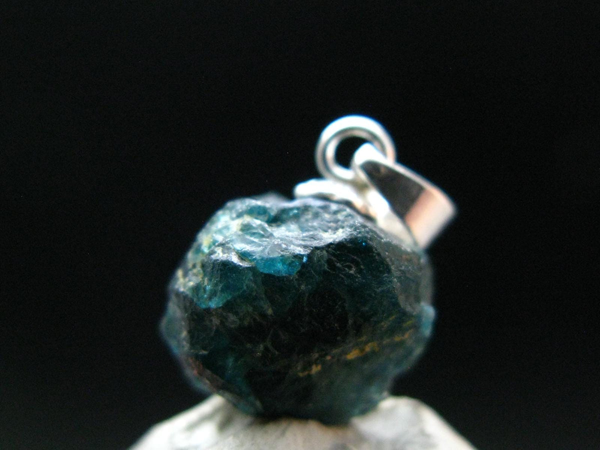 Blue Lazulite Silver Pendant From Pakistan - 0.6" - 1.18 Grams