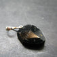 Black Tourmaline Schorl Silver Pendant From Brazil - 1.3"
