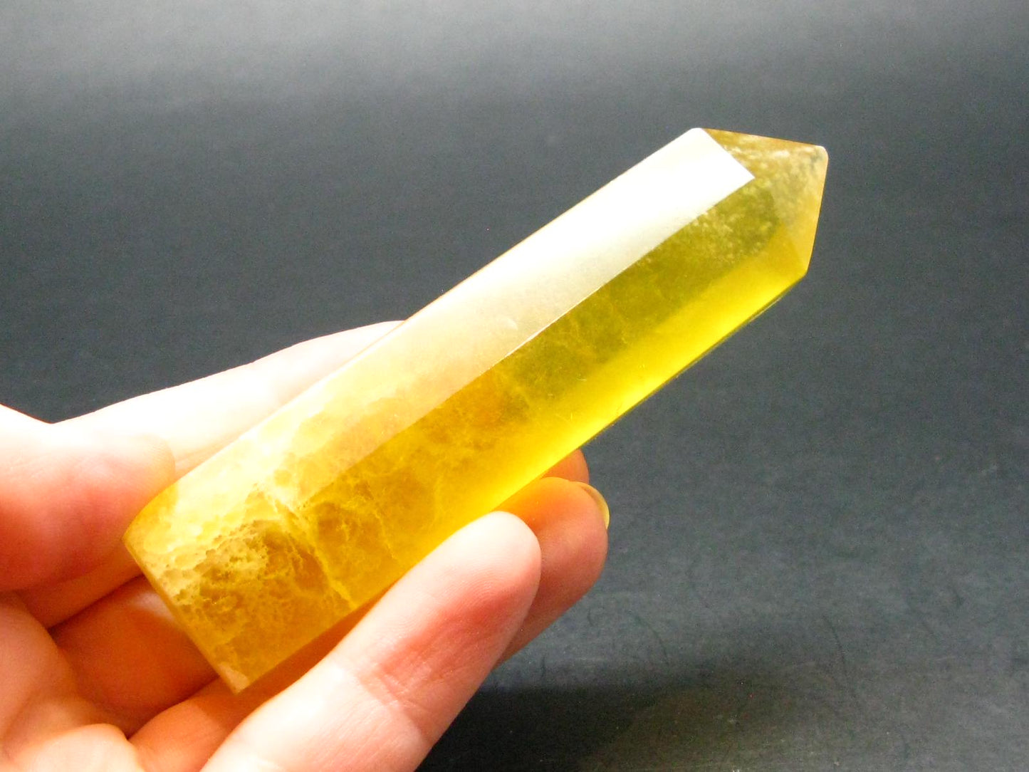Yellow Fluorite Obelisk From China - 3.3"