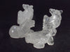 Four Small Natural Clear Quartz Carved Buddha 2 Rooster Frog Horse