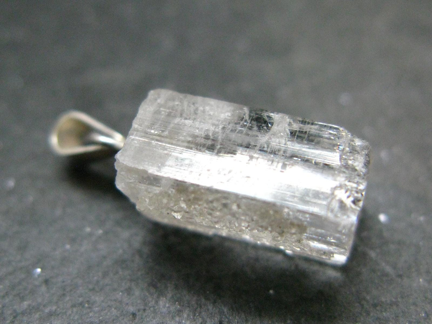 Nice Terminated Danburite Crystal Silver Pendant from Russia - 0.8" - 1.90 Grams