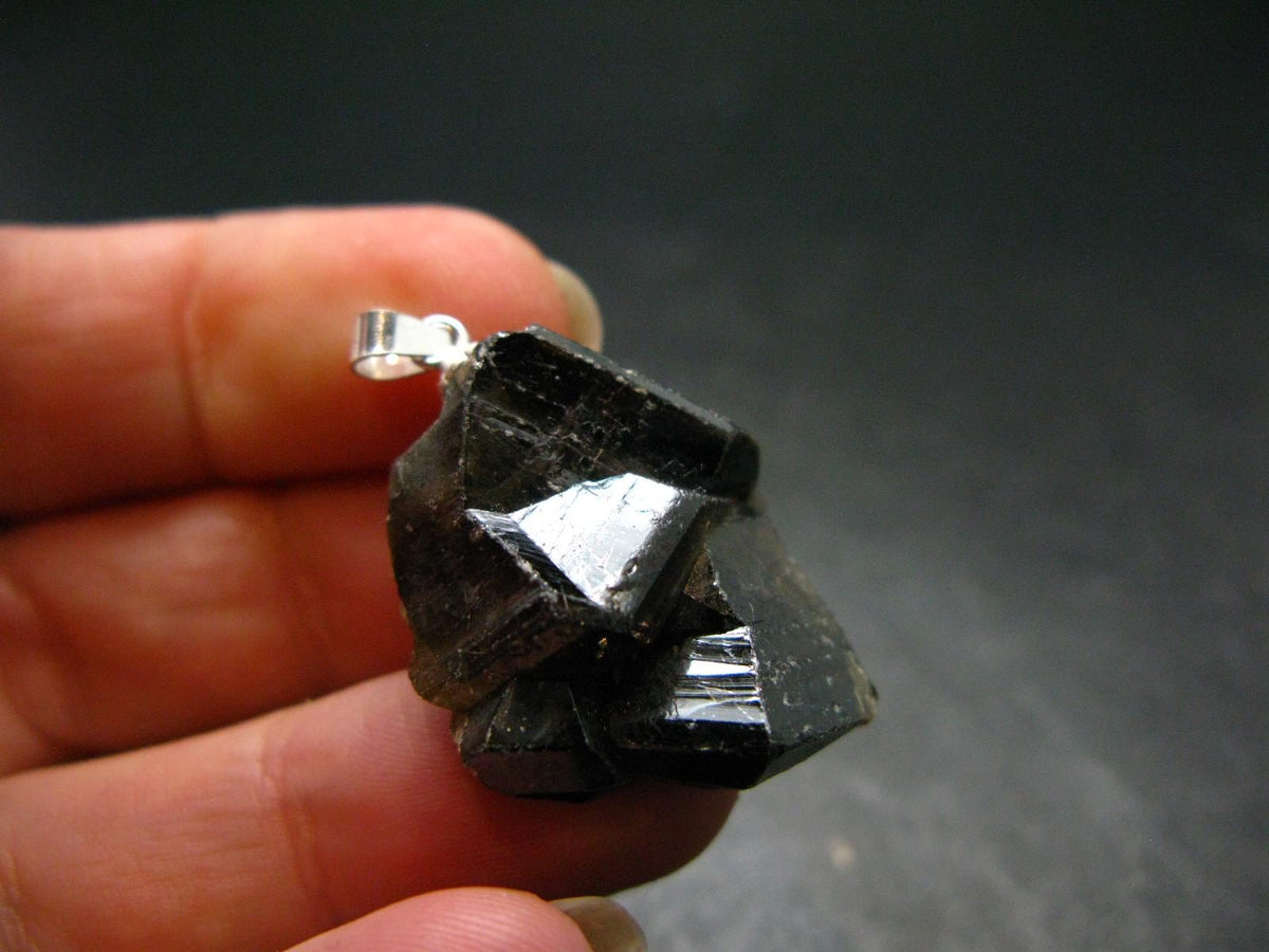 Cassiterite Silver Pendant From Bolivia - 1.3" - 12.26 Grams