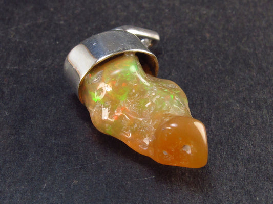 Opal Sterling Silver Pendant From Ethiopia - 1.2" - 2.5 Grams