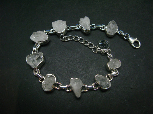 Phenakite Phenacite Silver Bracelet From Brazil- 7" - 14.0 Grams