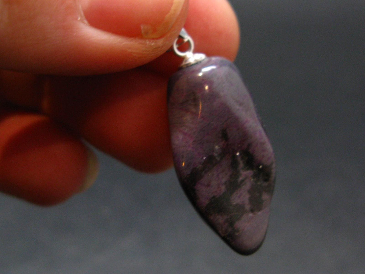 Rich Purple Sugilite Silver Pendant From South Africa - 1.2" - 3.43 Grams