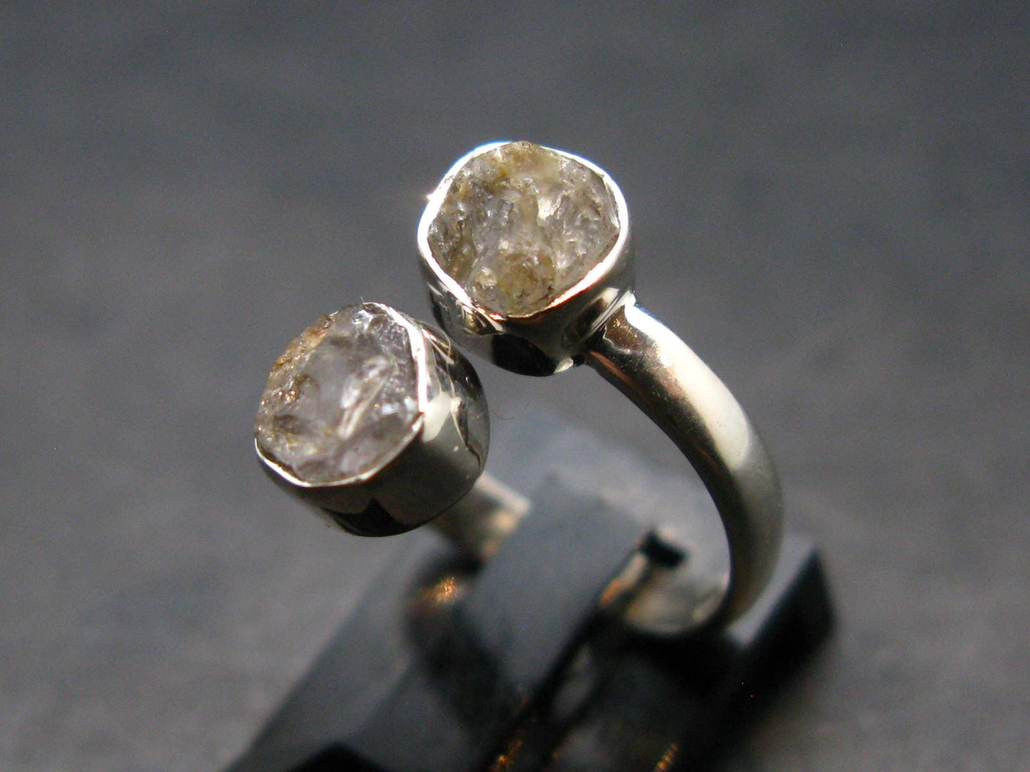 Gray Herderite Silver Ring from Africa - Size 5 - 2.11 Grams