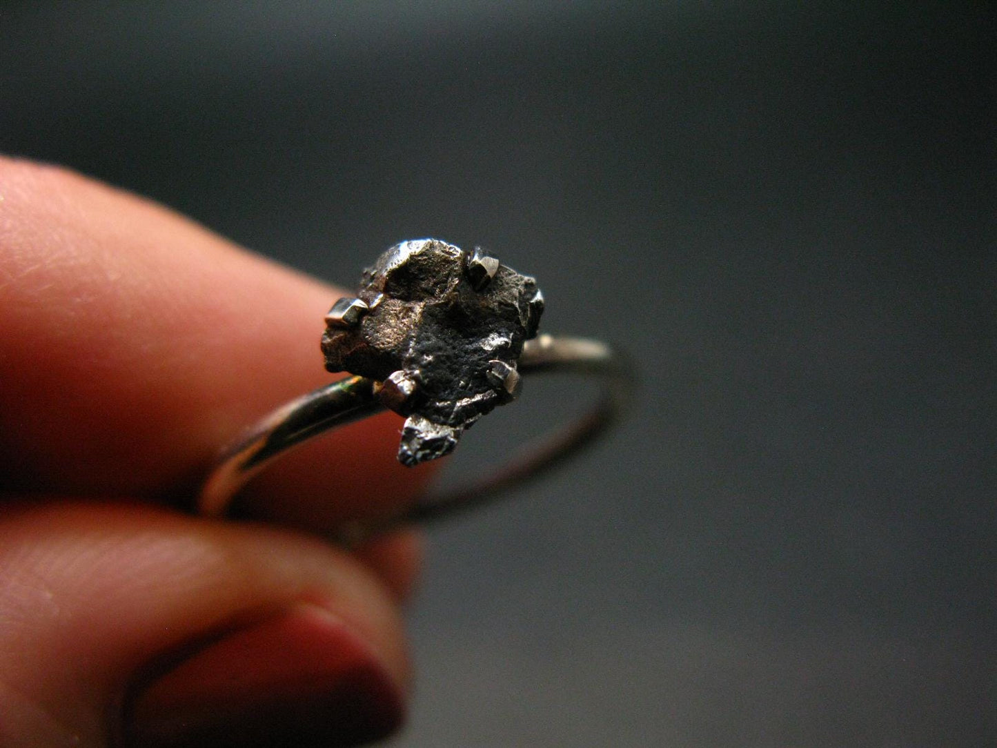 Meteorite Campo Del Cielo Argentina Sterling Silver Ring - 1.71 Grams - Size 7