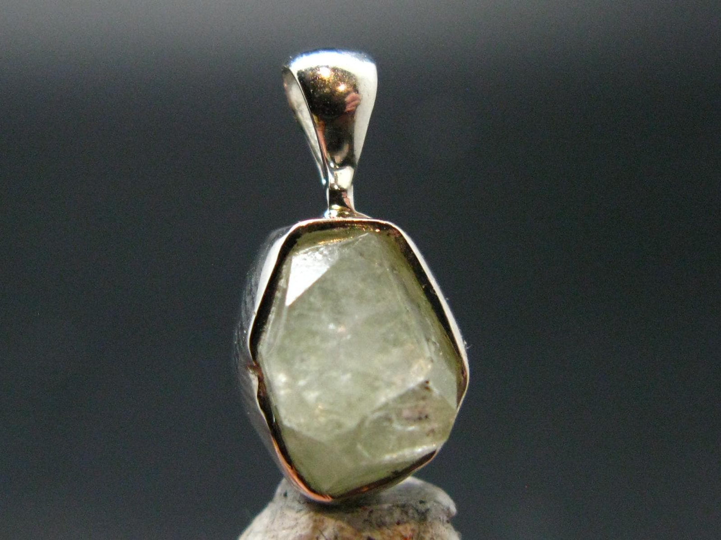 Rhodizite Rhodozite Crystal Silver Pendant from Madagascar - 0.6" - 1.23 Grams