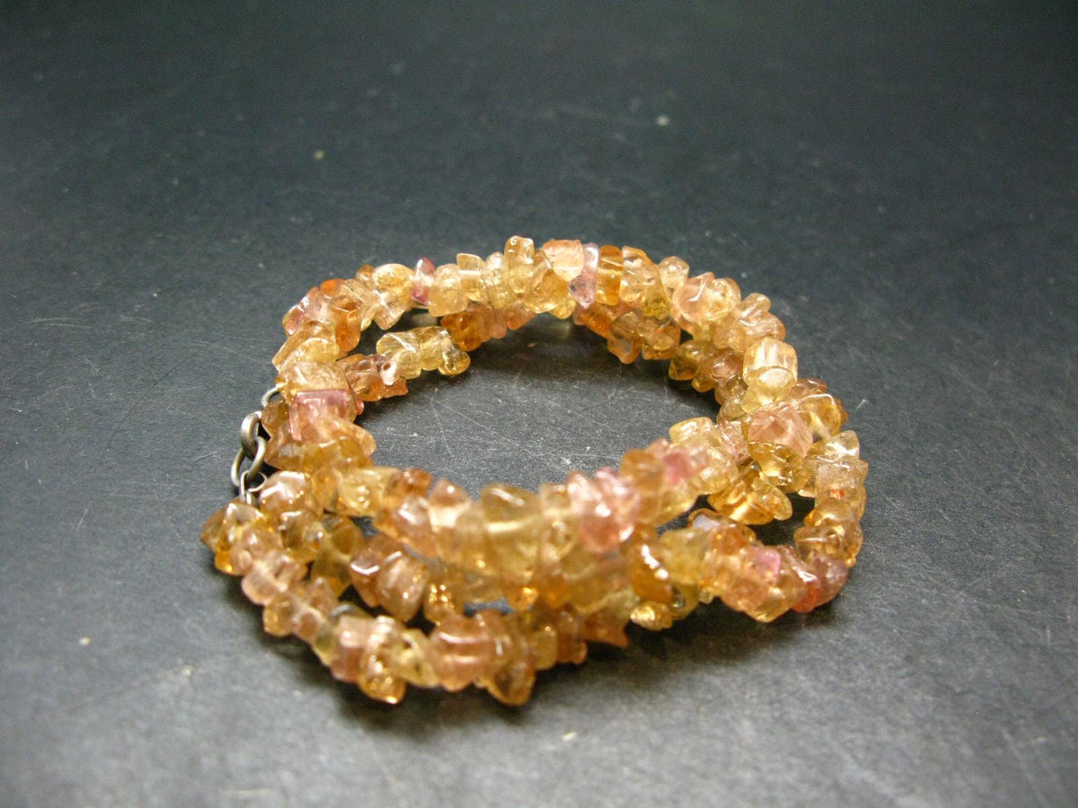 Extremely Rare Imperial Topaz Necklace From Brazil - 19" - 6 mm Polished Crystal Beads