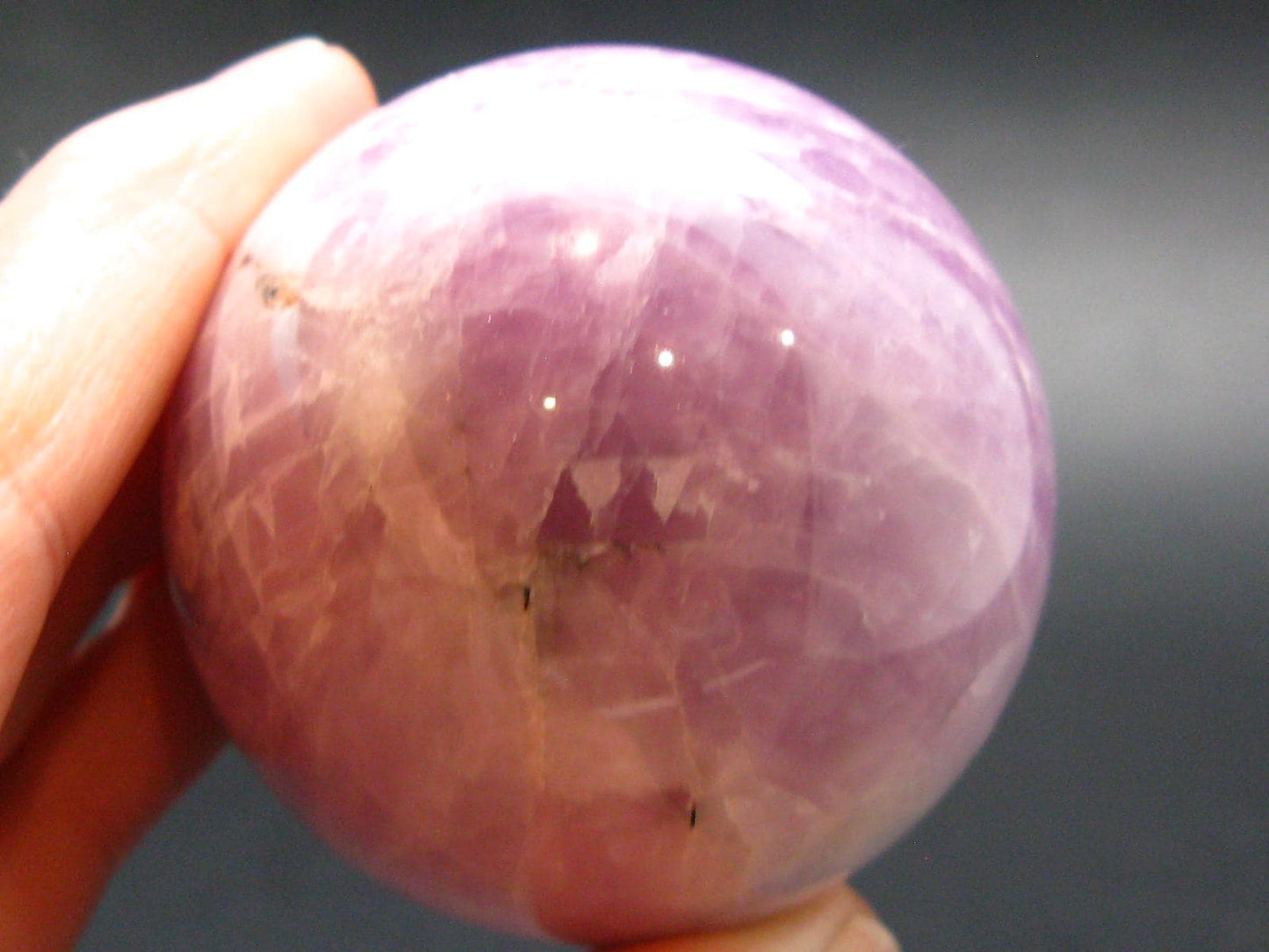 Natural Multicolored Spodumene Kunzite Hiddenite Sphere Ball From Brazil - 1.9"