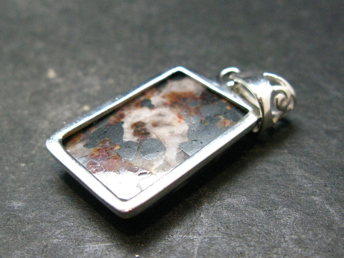 Zincite Franklinite Willemite Silver Pendant From USA - 1.4" - 6.42 Grams