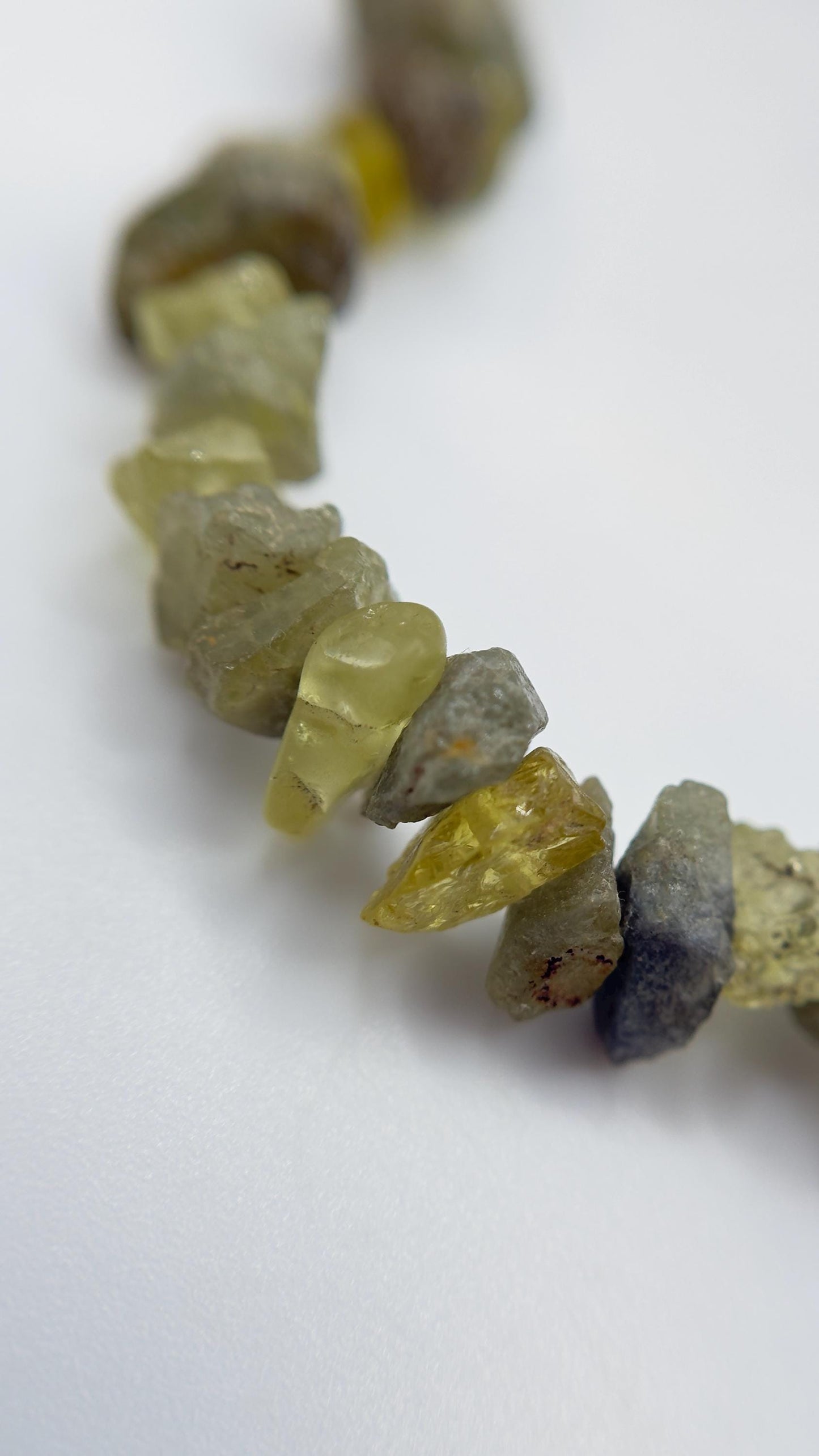 Natural Chrysoberyl Chip Bracelet, Raw Crystal Gemstone Stretch Jewelry
