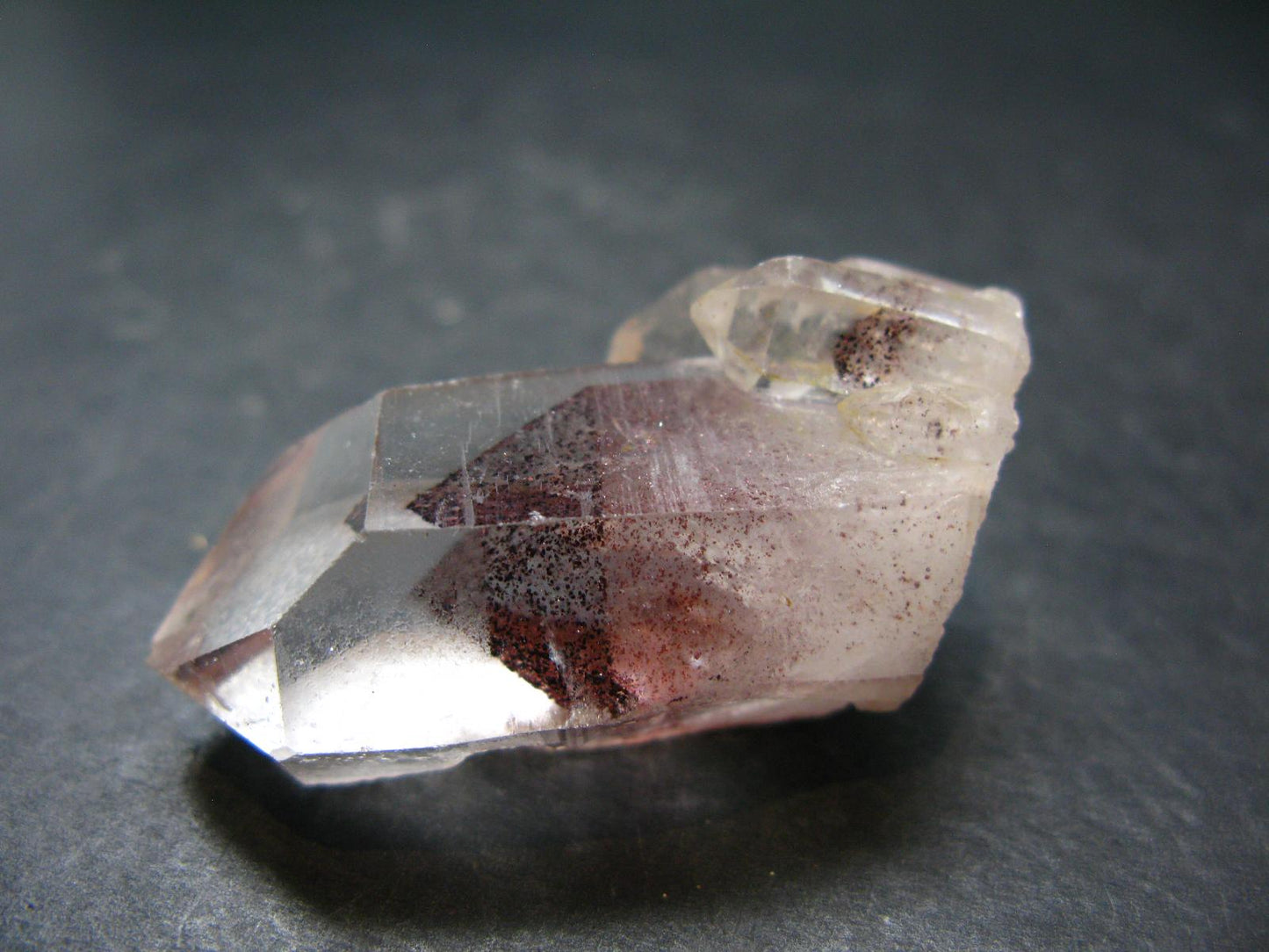 Phantom Hematite in Quartz Crystal From India - 1.9" - 32.29 Grams