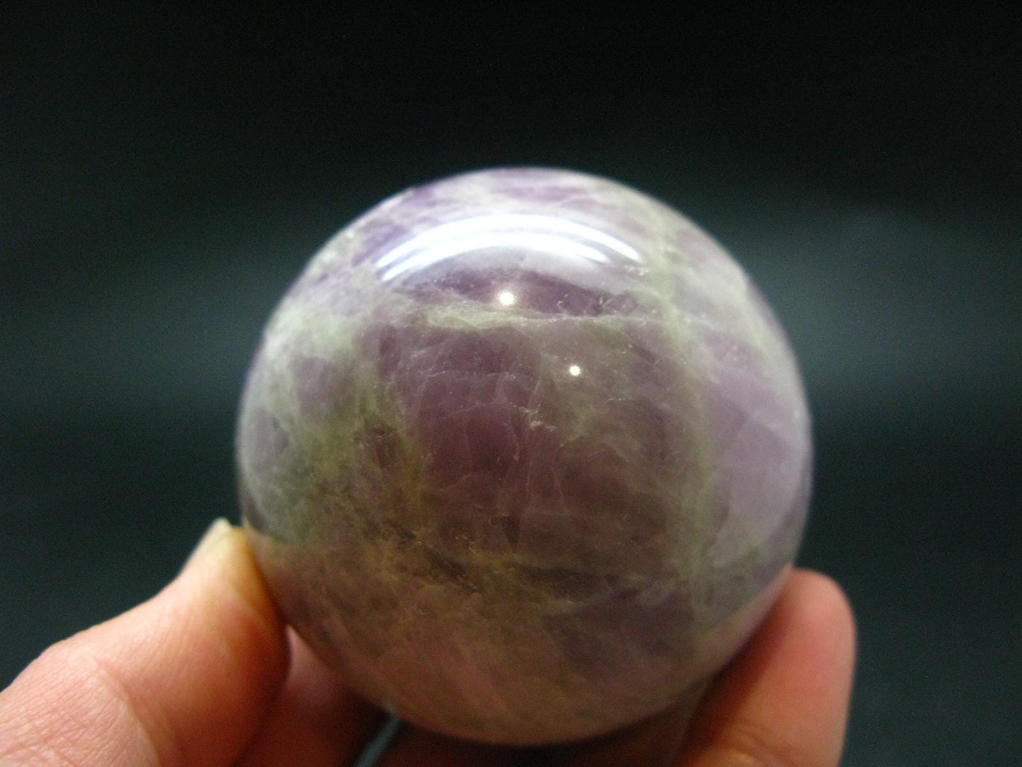 Natural Multicolored Spodumene Kunzite Hiddenite Sphere Ball From Brazil - 2.2"
