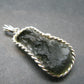 Moldavite Tektite Silver Pendant from Czech Republic - 1.7" - 6.54 Grams