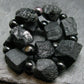 Black Tourmaline Genuine Bracelet ~ 7 Inches ~ 14mm Crystal Beads