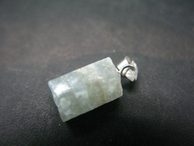 Fantastic Gemmy Aquamarine Crystal Silver Pendant From Brazil - 0.7" - 1.35 Grams