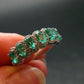 Emerald Faceted Silver Ring from Colombia - 4.38 Grams Total - Size 7.5