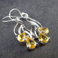 Stone of Success!! Faceted Natural Golden Yellow Citrine 925 Sterling Silver Drop Earrings - 1.5" - 2.68 Grams