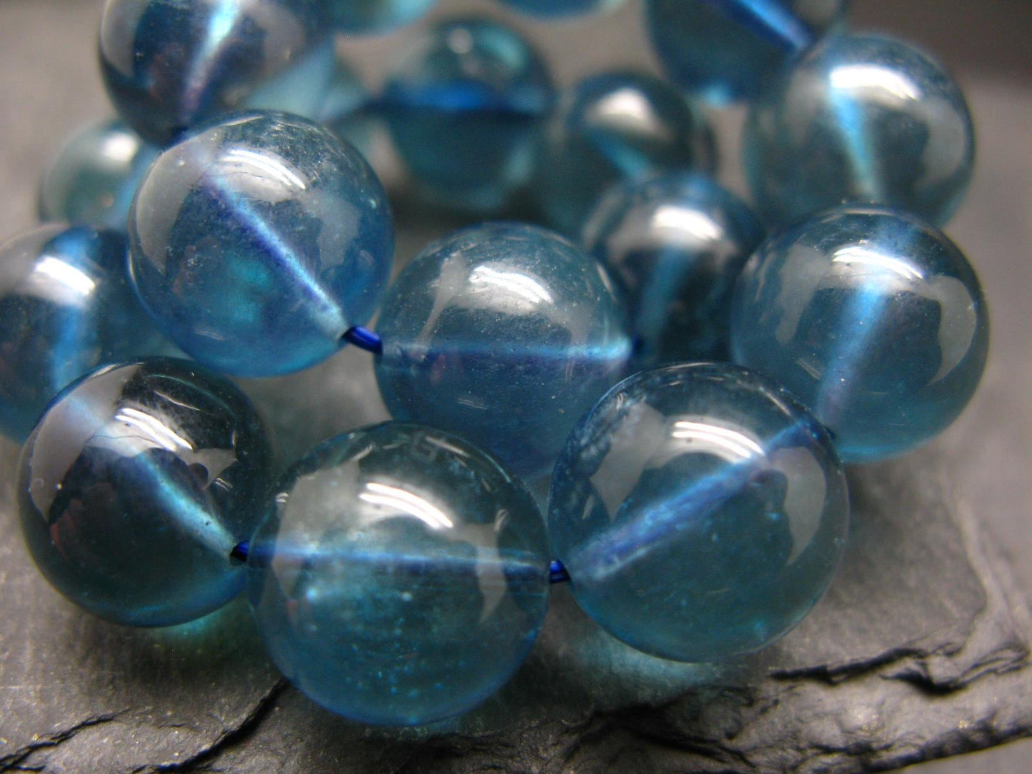 AAA Grade Gem Santa Maria Aquamarine Genuine Bracelet ~ 7.5 Inches ~ 13mm Round Beads