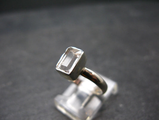 Phenakite Phenacite Crystal Facetted Silver 2.02 Carats Ring From Russia - Size 6 - 2.0Grams