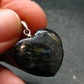 Silver Nuumite Nuummite Heart Pendant From Greenland - 1.0" - 3.38 Grams