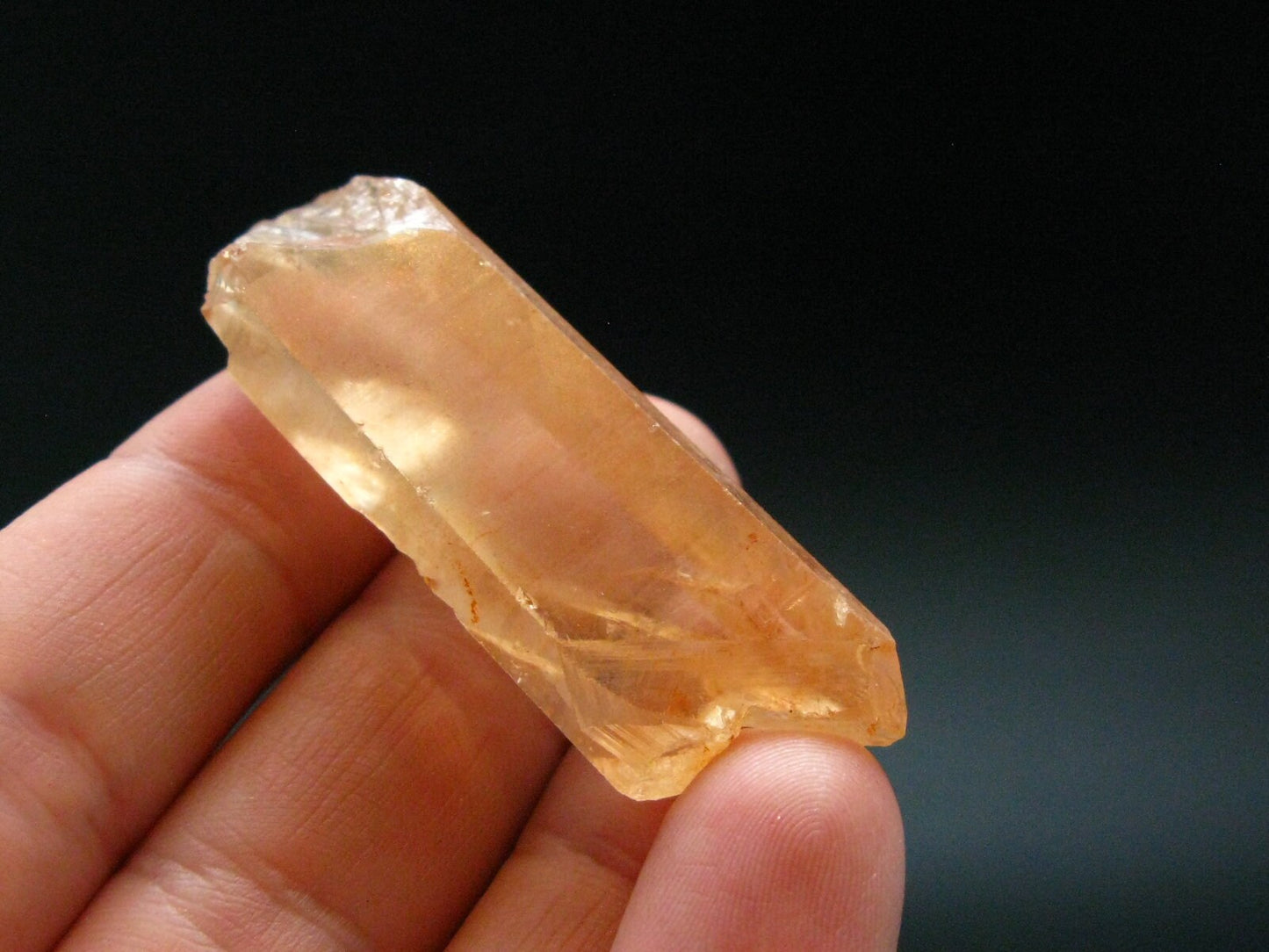 Tangerine Quartz Crystal Cluster From Brazil - 13.11 Grams - 1.9"