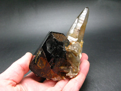 Fine Black Tourmaline and Smoky Quartz Crystal From Namibia - 5.3"