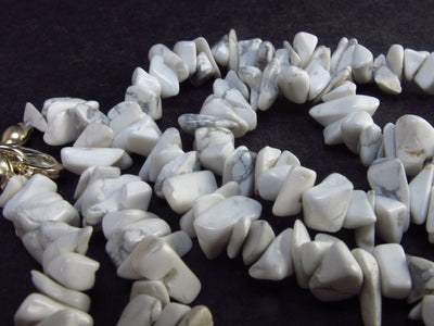 Set of 3 Genuine White Howlite Tumbled Beads Necklaces - 18" Each