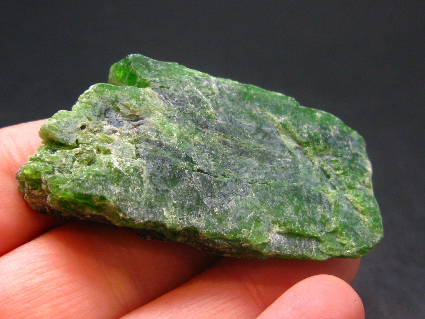 Gemmy Raw Natural Intense Forest Green Chrome Diopside Raw Piecet from Russia - 1.9"