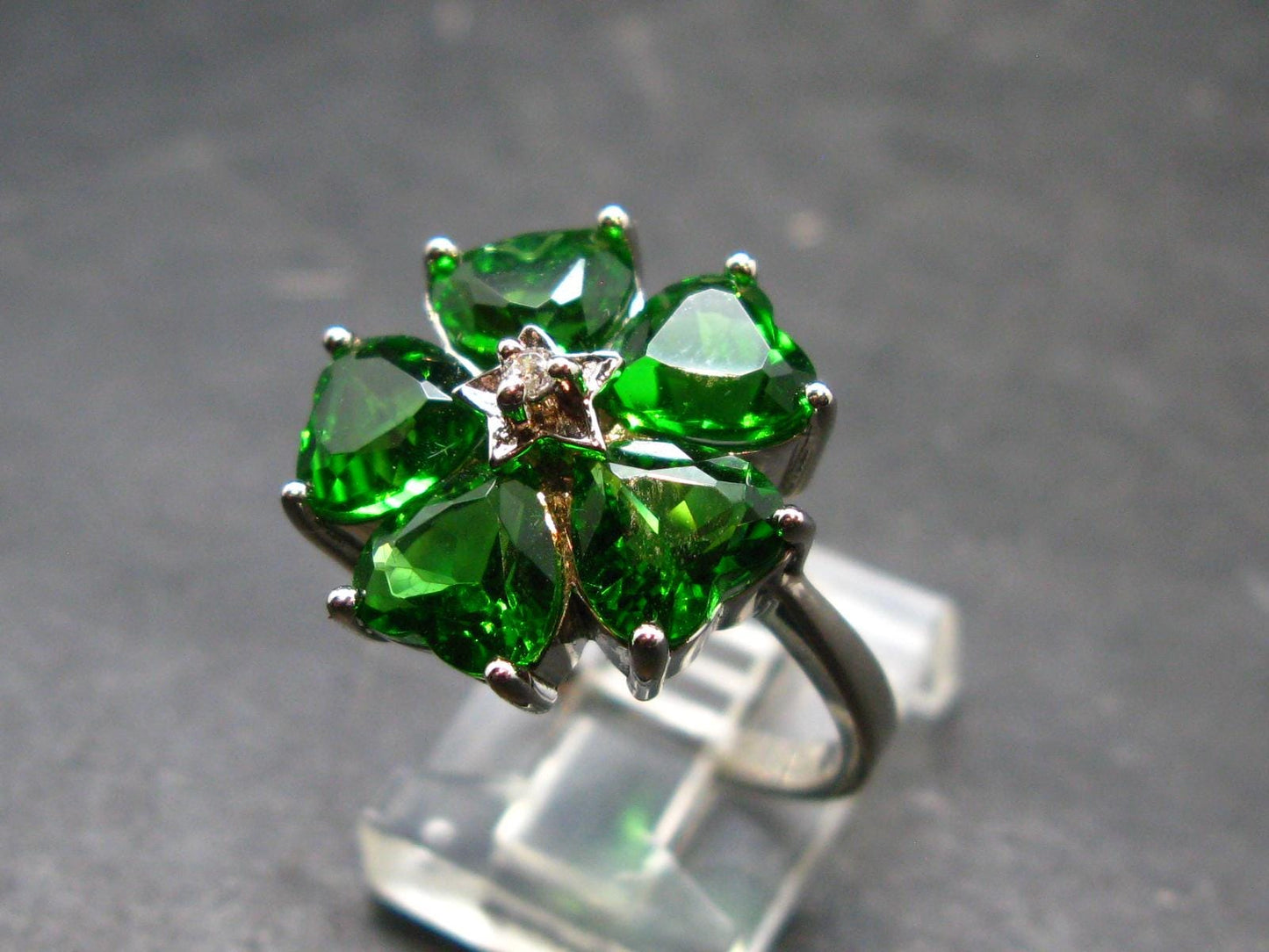 Helenite Gaia Stone Gem Sterling Silver Ring From Washington - Size 9 - 5.2 Carats