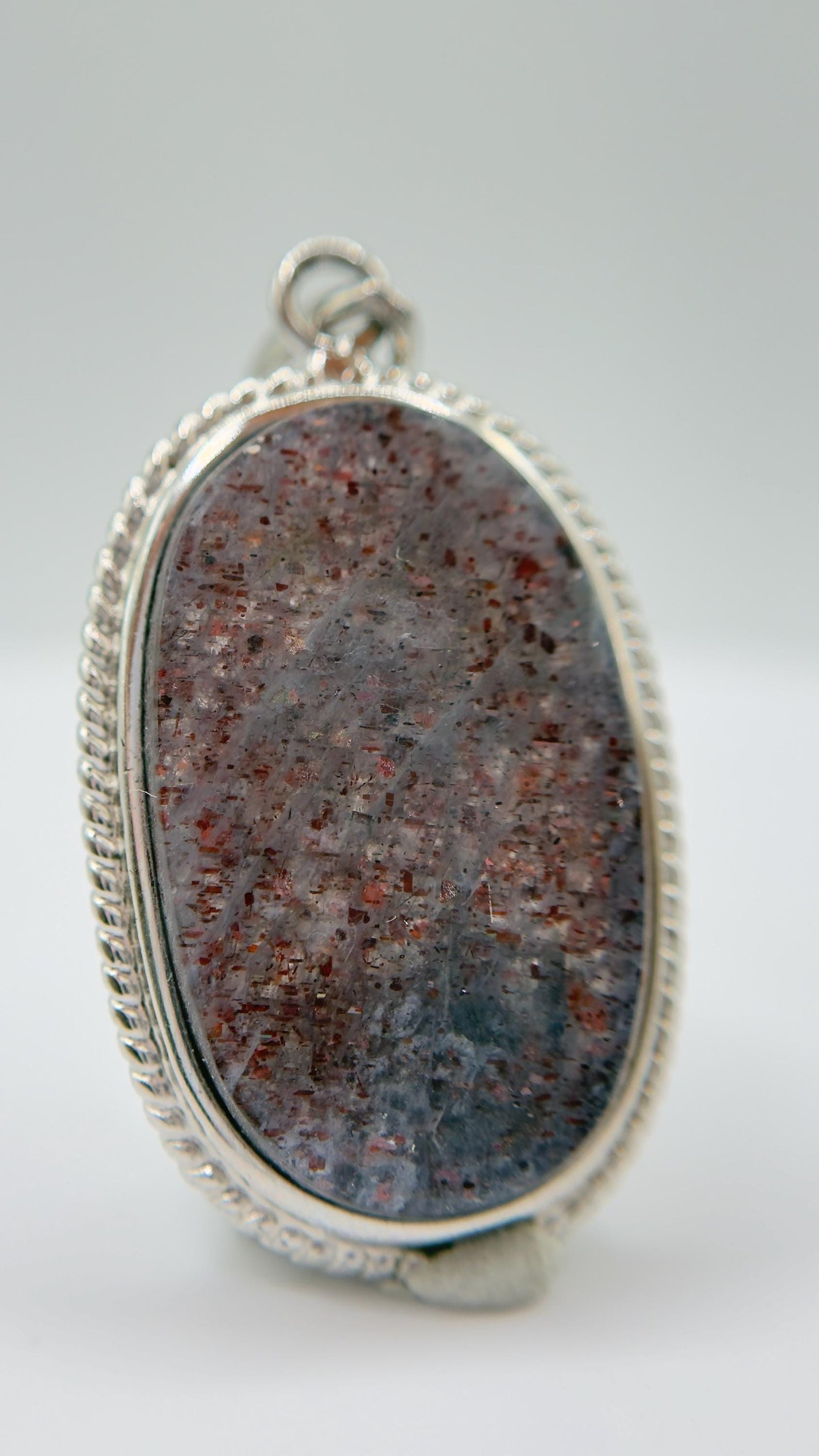Lattice Sunstone Pendant Necklace, Sterling Silver Natural Crystal Jewelry
