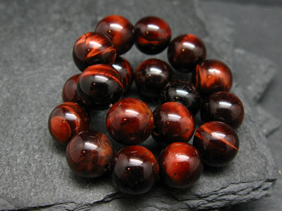 Bulls Eye (Red Tiger Eye) Genuine Bracelet ~ 7 Inches ~ 10mm Beads