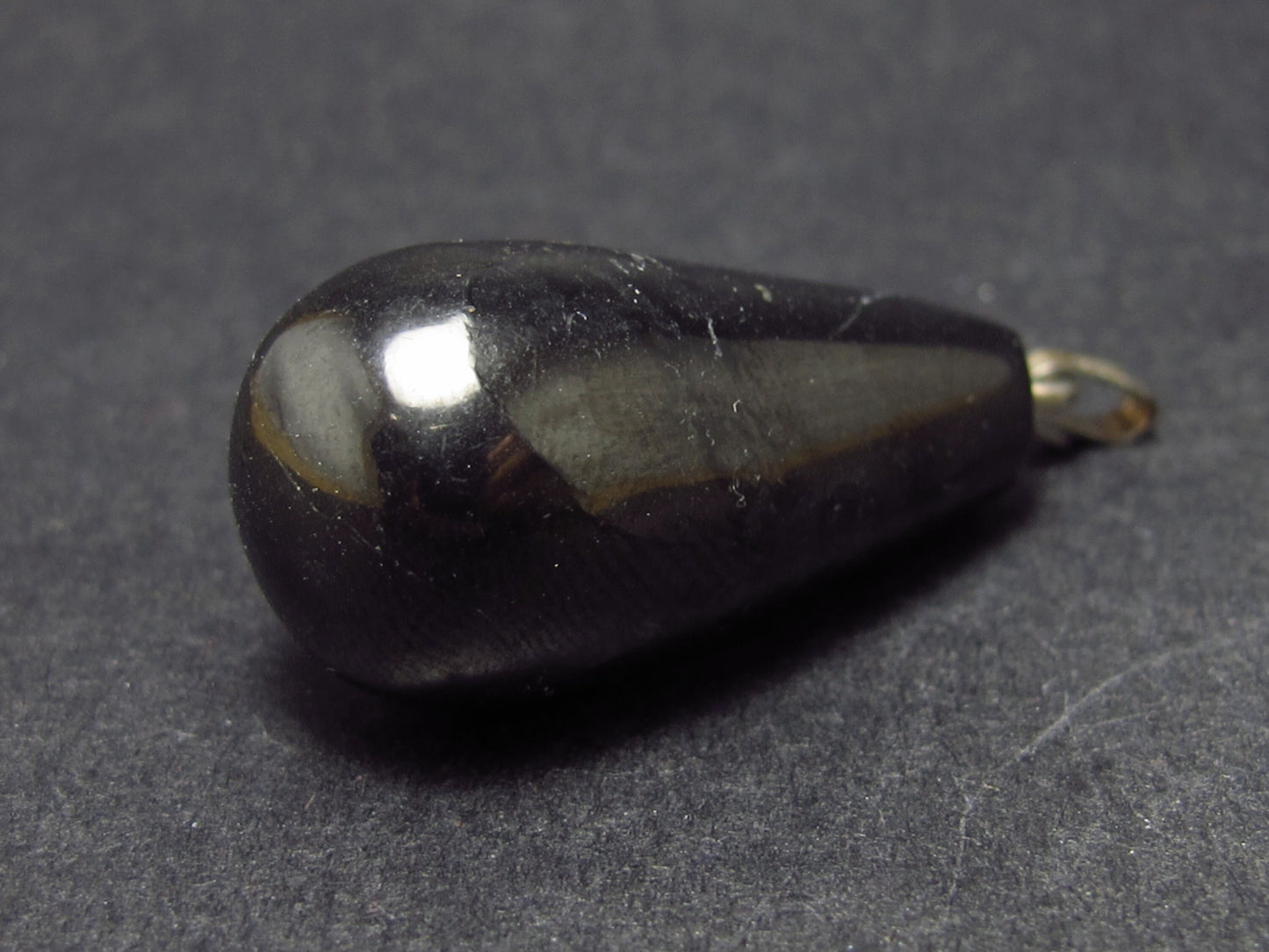 Genuine Drop Shape Black Shungite Pendant From Russia - 1.5"