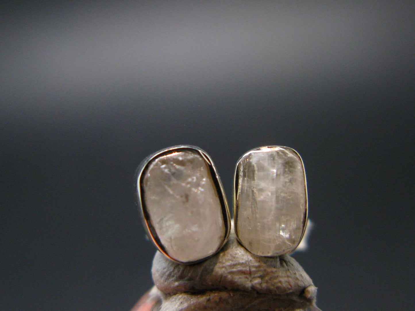 Natrolite Stud Earrings Sterling Silver From Tanzania - 1.34 Grams