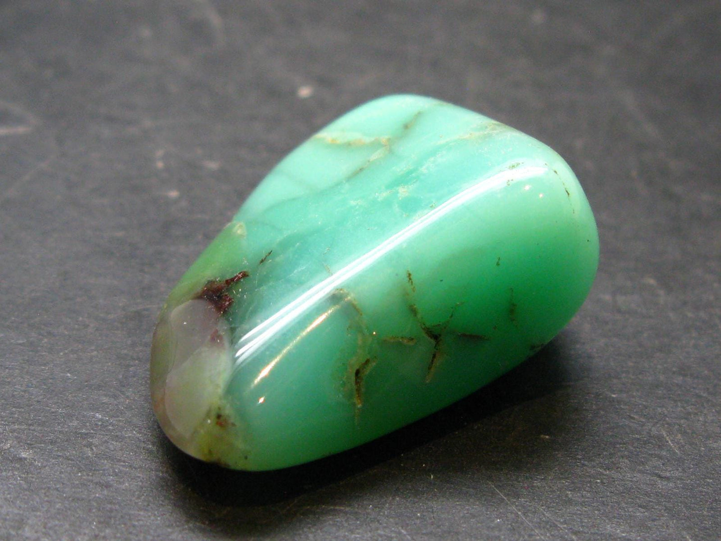 Rich Green Chrysoprase Polished Tumbled Stone From Australia - 1.3"