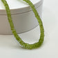 Peridot Rondelle Beaded Necklace | Sterling Silver, August Birthstone