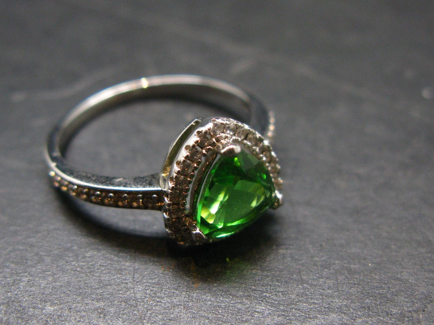 Helenite Gaia Stone Gem Sterling Silver Ring From Washington - Size 8 - 1.0 Carats