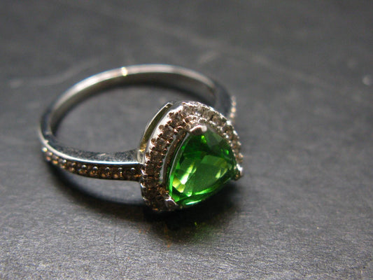 Helenite Gaia Stone Gem Sterling Silver Ring From Washington - Size 8 - 1.0 Carats