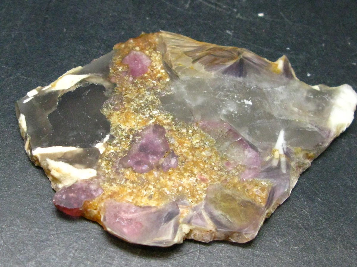Stunning Tourmaline & Lepidolite in Quartz Slice From Russia - 3.3"