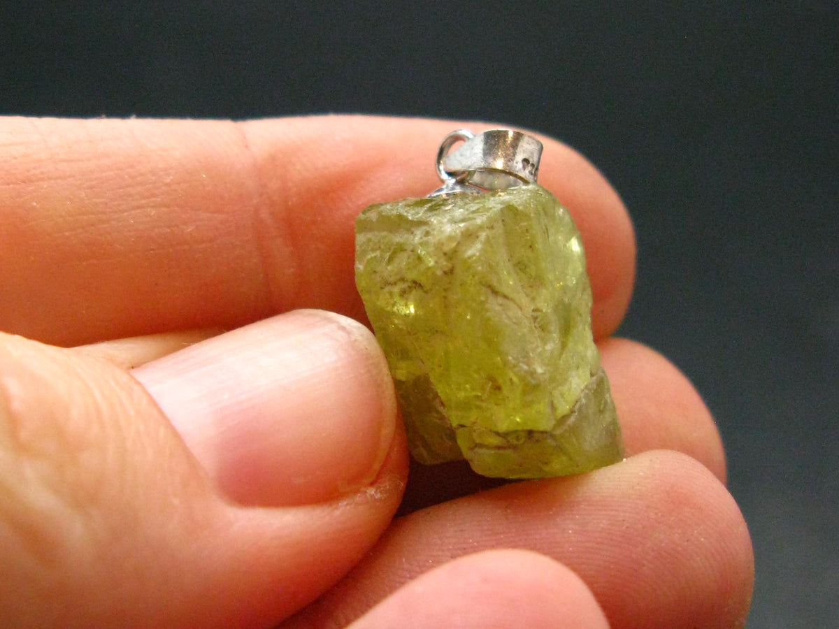 Chrysoberyl Crystal Silver Pendant From Brazil - 4.51 Grams