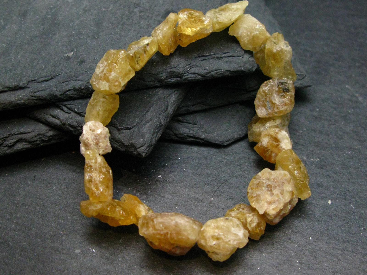Heliodor Golden Beryl Genuine Bracelet ~ 7 Inches ~ 12mm Crystal Beads