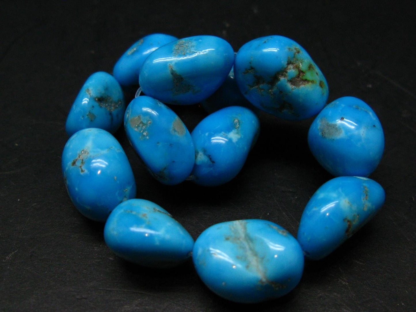 Turquoise Genuine Untreated Bracelet ~ 7 Inches ~ 18mm Tumbled Beads